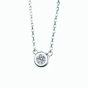 925 серебряное позолоченное ожерелье SANKYLIN, ювелирное украшение из стерлингового серебра, муассанитовые ожерелья для женщин