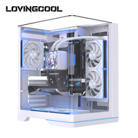 Boîtier d'ordinateur panoramique Lovingcool ATX, monobloc, panneaux latéraux avant incurvés en verre trempé, prêt pour un radiateur de 240 mm, prix de gros