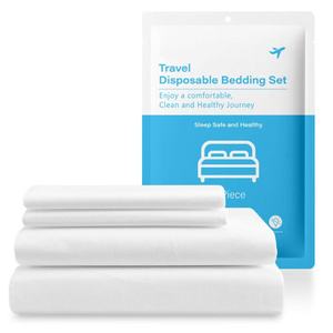 Verstärktes Langlebiges Vlies-Bettwäsche-Set Einweg 4-teiliges Bettwäsche-Set Reißfest für Hotel Motel Langzeitgebrauch - Product Image 5