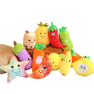 cartoon plush vegetables custom design cute fruit mango banana pumpkin pillow soft star moon stuffed toys