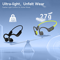 Auriculares de Conducción Ósea LOBKIN, Auriculares Inalámbricos de Oreja Abierta para Natación, Memoria de 32 GB, 8 Horas de Reproducción, para Senderismo, Correr y Natación