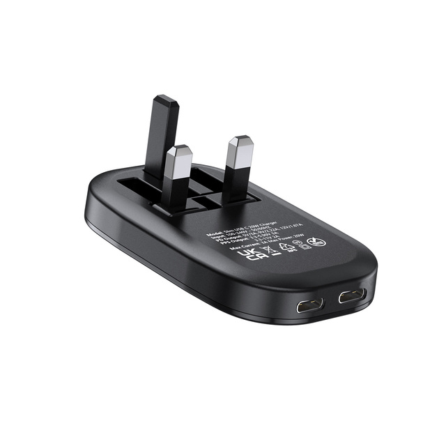 Factory Direct 2026 35W Dual Type-C GaN PD Charger Portable UK Plug Mini Size Fast Charging Power Adapter