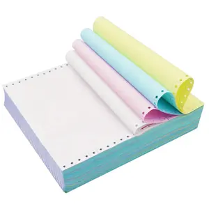 Well Printed Form 3 Plys Carbonless Paper Continuous Computer NCR Printing Paper Sheets Form Copies For Invoice