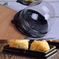 Boîtes à cupcakes miniatures jetables en PET transparent doré YuXuan personnalisées, boîte à gâteau blister avec couvercle, qualité alimentaire, impression UV, recyclable