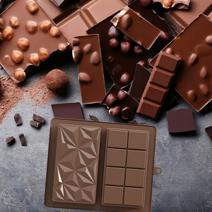 Food Grade <b>Silicone</b> Mold Full Board Grid Diamond Chocolate Bar Mould Nonstick Baking <b>Tool</b> for DIY Candy Dessert - Product Image 4