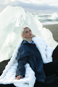 Sang Trọng Hai Lớp Giả Thỏ Lông Polyester Dệt Kim Chăn Trang Trí Ném Xách Tay Phong Cách Mỹ Cho Giường Sofa Ấm Áp - Product Image 6