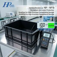 Boîte de manutention rectangulaire antistatique en plastique PP Haopu ESD535x380x170 Jiangsu avec couvercle épais pour sérigraphie de composants électroniques