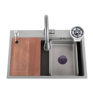 Fregaderos de Cocina de Acero Inoxidable Hechos a Mano de Alta Calidad con Grifo Extraíble para Mostrador de Hotel Moderno Cubas Brasil - Product Image 6