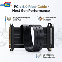 Câble Riser PCIe 4.0 5.0 pour Montage Vertical de GPU, Angle Gauche, Empilable, Carte Graphique Mono-couche, Compatible GPU PCIe 4.0 ODM CE