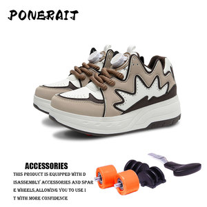<span class=keywords><strong>Pattini</strong></span> a rotelle a 2 ruote <span class=keywords><strong>in</strong></span> <span class=keywords><strong>linea</strong></span> da uomo alla moda Sneakers a doppio uso <span class=keywords><strong>per</strong></span> bambini <span class=keywords><strong>pattini</strong></span> retrattili con ruote sportive a duplice uso - Product Image 5
