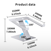 Support d'ordinateur portable universel pliable en aluminium réglable et portable pour ordinateur portable et tablette de 14 à 17,3 pouces