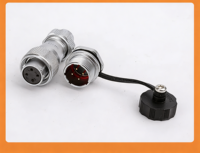 Connecteur Électrique Aérospatial Industriel Étanche IP67 4P WF16 Mâle-Femelle avec Plaques de Serrage et Prise à Panneau à Bride