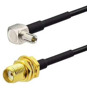 RG174 20cm Pigtail RF Extension <span class=keywords><strong>Cable</strong></span> Noir avec SMA Male à TS9 CRC9 Jumper Pigtail pour Routeur/Antennes de Communication - Product Image 1