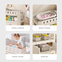 Station à couches pour nouveau-nés avec table à langer et commode organisatrice à hauteur réglable