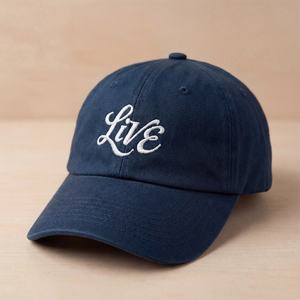 Custom 6 Panel Embroidery Logo <b>Navy</b> <b>Blue</b> Baseball <b>Caps</b> Washed Cotton Unstructured Dad Hats - Product Image 4