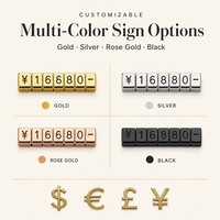 Personnalisable De Luxe En Métal Doré Mini Prix Affichage Signes Pliable Facile À Assembler Cube Motif Acceptant Des Conceptions Dessin Échantillon