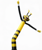Homme-tube gonflable géant personnalisé en forme d'abeille, Sky Dancer publicitaire pour la promotion et la décoration