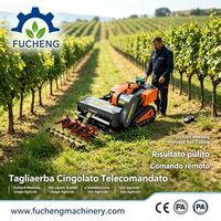 Tondeuse à gazon télécommandée sans fil FUCHENG, à chenilles antidérapantes, pour terrains en pente, débroussailleuse pour usage agricole européen, directement de l'usine