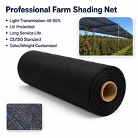 Filet d'ombrage noir haute densité pour serre, pépinière, verger, agriculture, rouleau de toile d'ombrage pour plantes