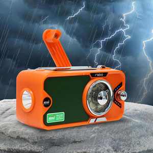 Retro Solar Emergency Radio, AM/FM/SW/NOAA with LED <b>Flashlight</b> & Reading Light - Product Image 6