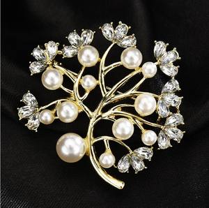 Broches <span class=keywords><strong>de</strong></span> luxe haut <span class=keywords><strong>de</strong></span> gamme en alliage avec strass et cristaux en forme <span class=keywords><strong>de</strong></span> fleur, avec épingles, pour femmes, mariage, fête nuptiale, fourniture d'usine, personnalisables - Product Image 4