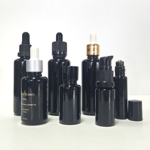 Luxury UV Dark Violet Glass Cosmetic Serum Oil <b>Bottle</b> with Screen Printed Custom Logo 20ml-100ml for Body Lotion & Hair Oil - Product Image 4