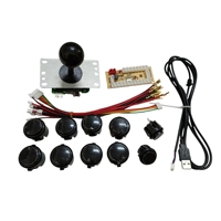 Kit DIY Arcade 1 ou 2 Joueurs Raspberry Pi Zero USB PC 5V LED Joystick Chromé Bouton Poussoir Cabinet Métal Plastique Minimaliste Anglais
