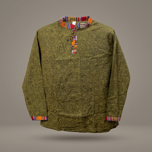 Camisa Kurta de Gasa para Hombre, Estilo Casual, 100% Algodón Batik, Transpirable, Anti-Pilling, Anti-Arrugas, Estilo Urbano, GM--2992214 - Product Image 3