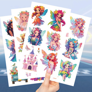 ZY3257S nuovo cartone animato il fiore angelo tatuaggio adesivi festa festa impermeabile raccolta divertente viso tatuaggio adesivi per bambini - Product Image 3