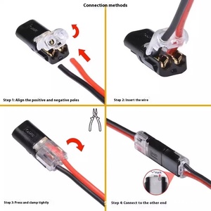 D2 Kabelverbinder 2-polig Steckbar Schnellverbinder Nicht Abisoliert Schnelle Elektrische Kabelklemme LED-Beleuchtung Kabelverbinder - Product Image 5