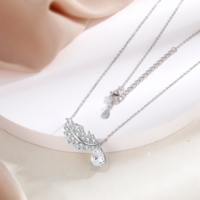 Bijoux de mode, collier avec pendentif géométrique en argent 925 et zircon cubique, design tendance pour femmes