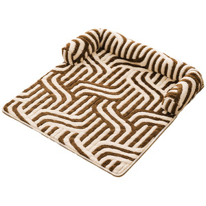 <span class=keywords><strong>Housse</strong></span> <span class=keywords><strong>de</strong></span> canapé pour animaux <span class=keywords><strong>de</strong></span> compagnie en peluche à lignes courbes, <span class=keywords><strong>coussin</strong></span> <span class=keywords><strong>de</strong></span> sol durable, résistant aux morsures, respirant et lavable pour chiens et chats - Product Image 1