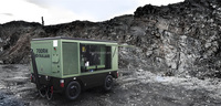 Compresseur d'air à vis mobile portable Sullair 3400 à moteur diesel, ultra haute pression pour forage, 34,5 bar/500 psi, 1100 pcm/31,1 m³/min