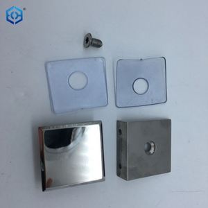 Pince à panneau fixe en verre avec trou de style biseauté carré en acier inoxydable chromé poli - Product Image 4