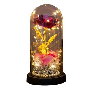 Eternal <b>Rose</b> Crown Glass Dome Valentine's Day Mother's Day Birthday Gift Creative Night <b>Light</b> - Product Image 1