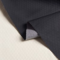 Tissu en cuir synthétique PU gaufré diamant, anti-boulochage, qualité textile pour vêtements de sport