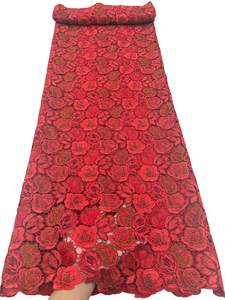 Encaje de Guipur Bordado 100% Poliéster Soluble en Agua al por Mayor para Prendas, Bodas, Diseños Florales, Mínimo 5 Yardas - Product Image 1