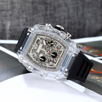 Reloj de Pulsera para Hombre SKMEI 2305, Nuevo Diseño, Lujoso y Moderno, Caja Transparente, Correa de Silicona, Resistente al Agua, Esfera con Agujas