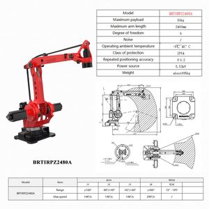 Robot Industrial Braun BRTIRPZ2480A con Alcance de Brazo de 2.4M, Capacidad de Carga de 80 kg, Paletización, Cuatro Ejes, Componentes Principales de Motor PLC - Product Image 2