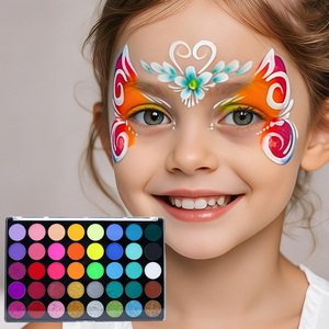 Kit de peinture corporelle et faciale professionnel GP pour enfants, peinture à base d'eau non toxique, palette de peinture faciale, pinceaux, pochoirs, paillettes, peinture phosphorescente pour fêtes - Product Image 5