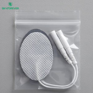 Parche de electrodo <span class=keywords><strong>Tens</strong></span> autoadhesivo no tejido, CE ISO, venta al por mayor, ovalado, 45x30mm, con cables de plomo Pin de 2,0mm para masajeador de unidad <span class=keywords><strong>TENS</strong></span>/EMS - Product Image 2