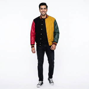 Veste universitaire à manches longues pour hommes pour l'hiver Vêtements pour hommes Couleur unie Pas cher Prix CollegeBaseballjacket pour hommes - Product Image 1