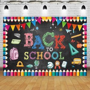 Fondo fotográfico para el regreso a la escuela, guirnalda con alfabeto, suministros escolares, fondo para fotografía de pared ABC, decoración de pancarta para fiesta, personalizable - Product Image 3