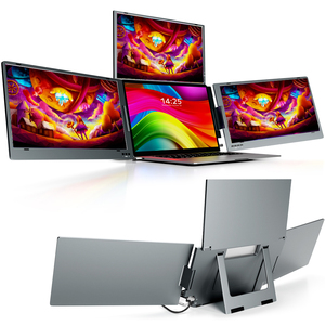 Paquete Triple Monitor Económico-3 Pantallas FHD de 14 "+ Soporte + Estuche $223 - Product Image 1
