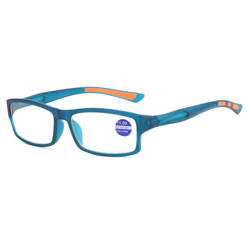 3086 OEM Ready To Ship Women Mens Reading Glasses Anti Blue Light Spectacle Frame Plastic Blue/Red Sports Computer Glasses