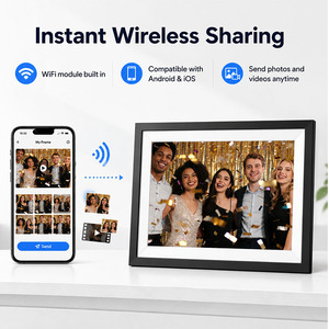 Cadre <span class=keywords><strong>photo</strong></span> numérique ABS 10,1 pouces Full HD avec écran tactile, WiFi, lecture de photos et vidéos, formats MP4 et AVI, multilingue, horloge - Product Image 5
