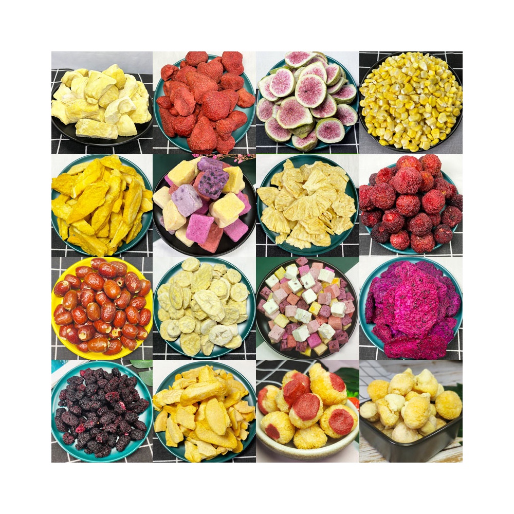 Atacado Freeze-Dried Mixed frutas Freeze Dried maçã manga Banana Durian Morango granel congelar frutas secas