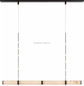 Lámpara colgante lineal de iluminación moderna, cilindro, isla de cocina, luz de alabastro, candelabro Marcell para comedor, sala de estar - Product Image 2