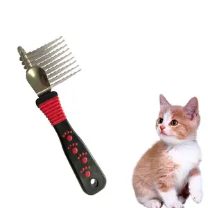 Pet Dematting Fur Rake Comb Brush Tool self cleaning slicker brush pet cleaning comb for dog cat