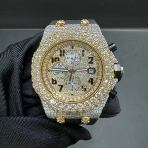 Full-<b>diamond</b> Sparkling Moissanite Mechanical <b>Watch</b> VVS Clarity <b>Diamond</b> Tester Passable Hip-hop Style High-quality Wristwatch - Product Image 1